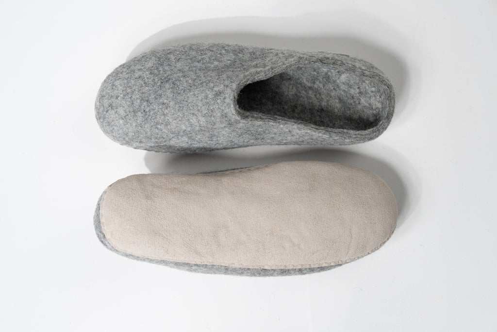 Indoor Felt Slippers - Grey