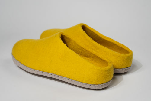 Indoor Felt Slippers - Yellow
