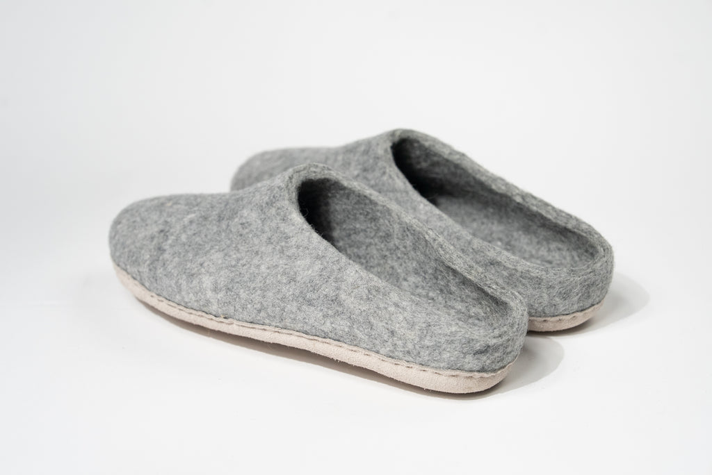 Indoor Felt Slippers - Grey