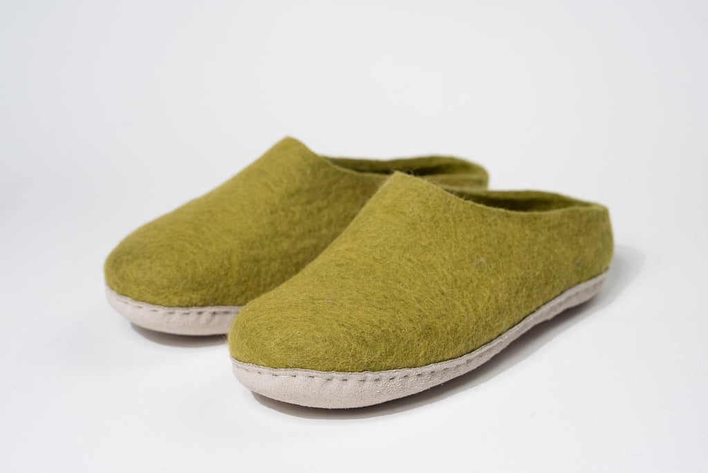 Indoor Felt Slippers - Green