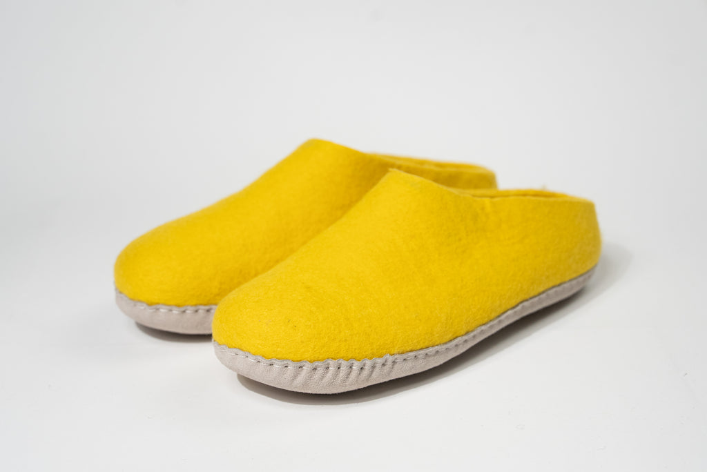 Indoor Felt Slippers - Yellow