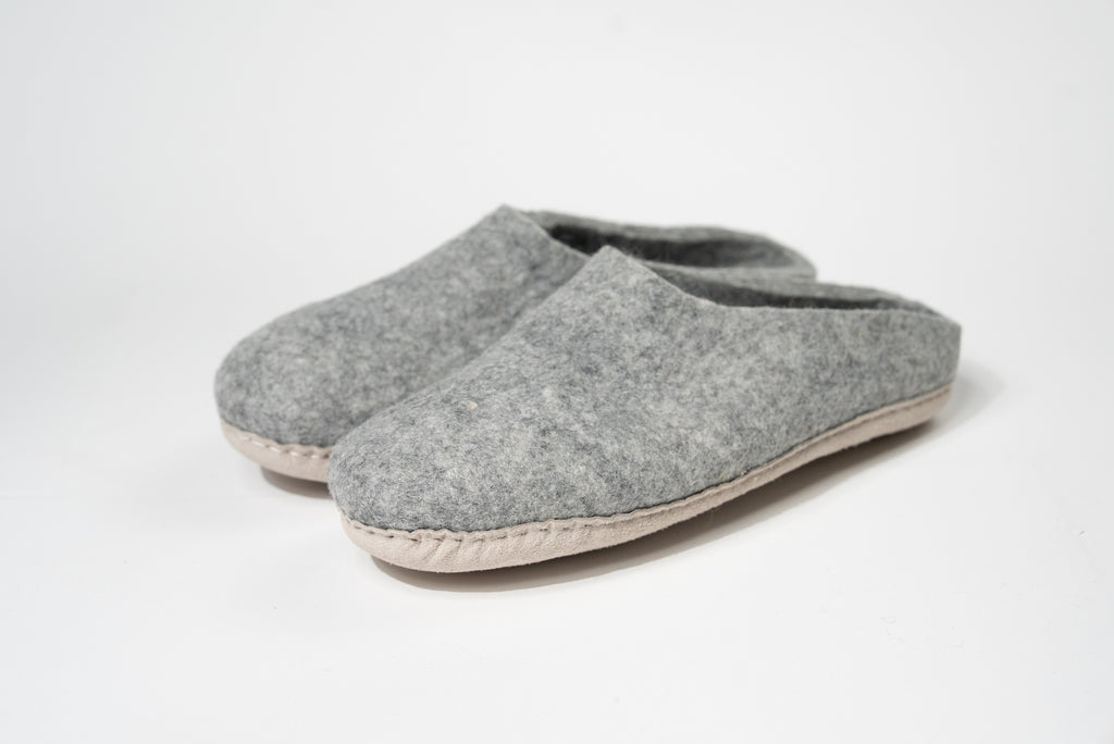 Indoor Felt Slippers - Grey